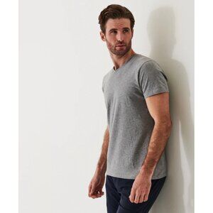 NEW Patrick Assaraf Pima Cotton Stretch V-Neck Grey T-Shirt Size XXXl
